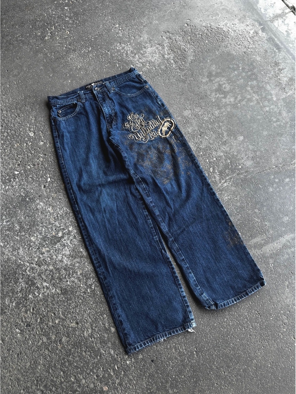 Vintage 2000's Y2K Baggy Ecko Unltd Embroidered Jeans
